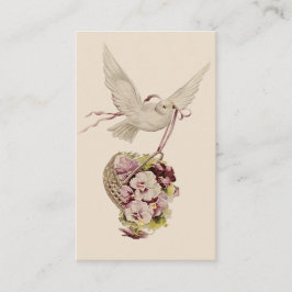 Tarjeta De Visita Vino de época con cesta de flores