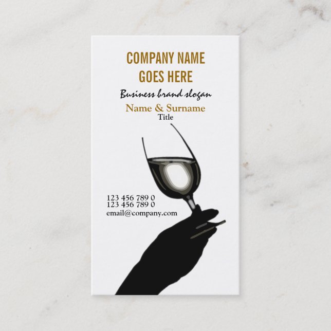 Tarjeta De Visita Vino del sommelier del winemaker del perfil del (Anverso)