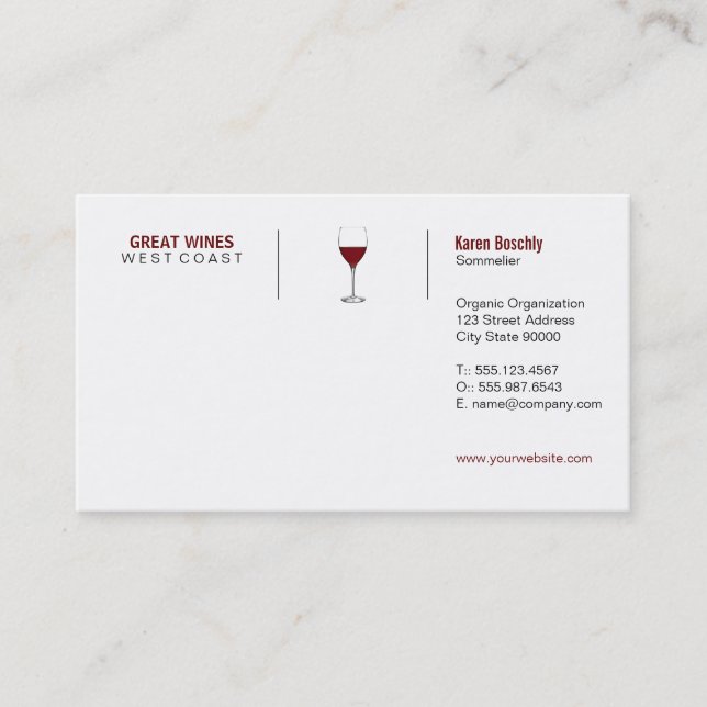 Tarjeta De Visita Vino (formato de cuadrícula) (Anverso)