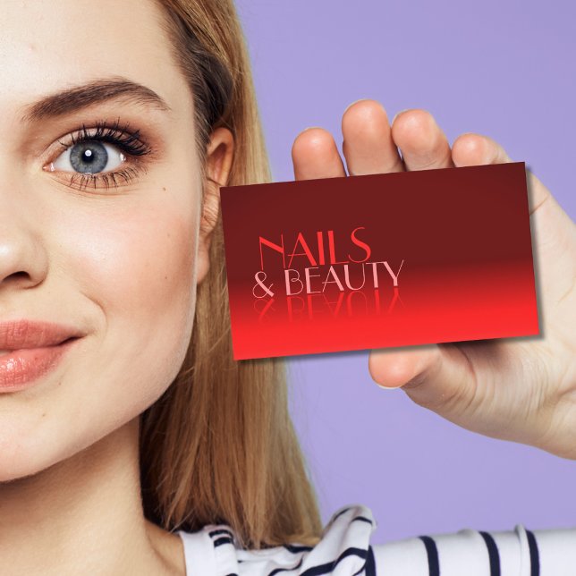 Tarjeta De Visita Vino Gradiente rojo Moda espejo Fuente Clásica Mod (Subido por el creador)