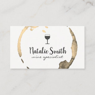Tarjeta De Visita Vino mancha ()/oro de la copa de vino