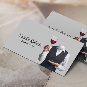 Tarjeta De Visita Vino Profesional Sommelier Elegant Bartender