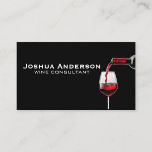 Tarjeta De Visita Vino rojo se vierte al vidrio
