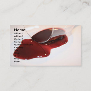 Tarjeta De Visita Vino rojo silente y vidrio