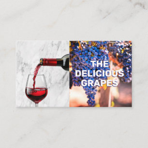 Tarjeta De Visita Vino Rojo   Uvas de vino