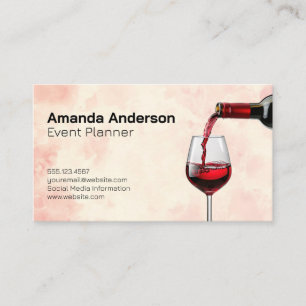Tarjeta De Visita Vino Rojo Vierdo en Vidrio