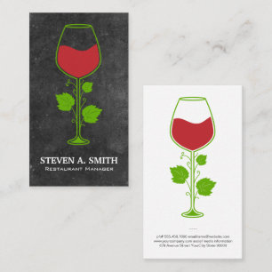 Tarjeta De Visita Vino Rojo Vine Glass