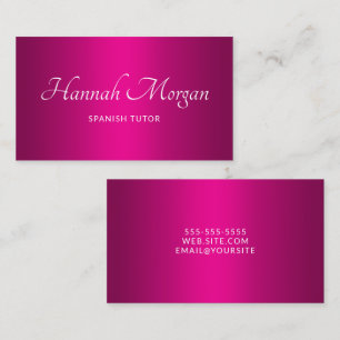 Tarjeta De Visita Vino Rosa Caliente Ombre Letra Elegante