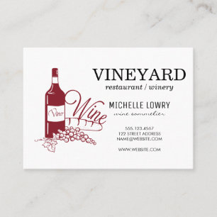 Tarjeta De Visita Vino Vino de textura cepillado expresivo