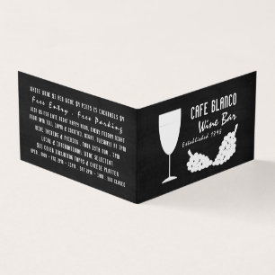 Tarjeta De Visita Vino y uva, Chalkboard Wine Bar/Winer, Detallado