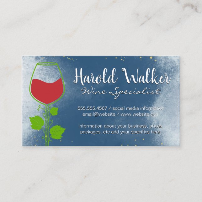Tarjeta De Visita Vino y vidrio (Anverso)