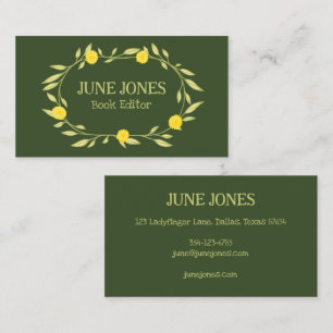 Tarjeta De Visita Vinos florales Moda Wreath Personalizado elegante 