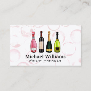 Tarjeta De Visita Vinos y Champán Manchas de Vino
