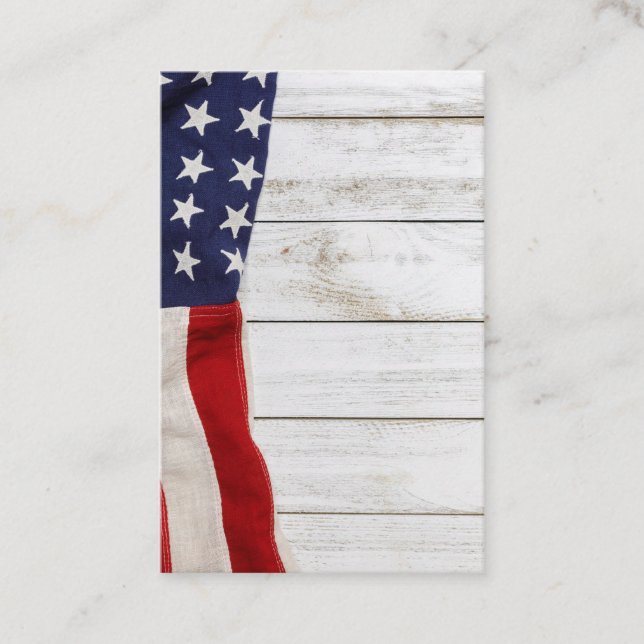 Tarjeta De Visita Vintage American Flag (Anverso)
