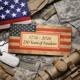 Tarjeta De Visita Vintage American Flag Company Name 250th Birthday