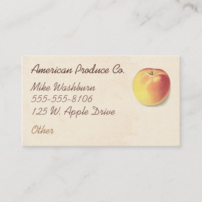 Tarjeta De Visita Vintage Apple (Anverso)