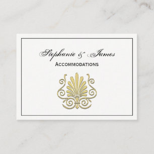 Tarjeta De Visita Vintage Art Deco Gold Plume Arabesque