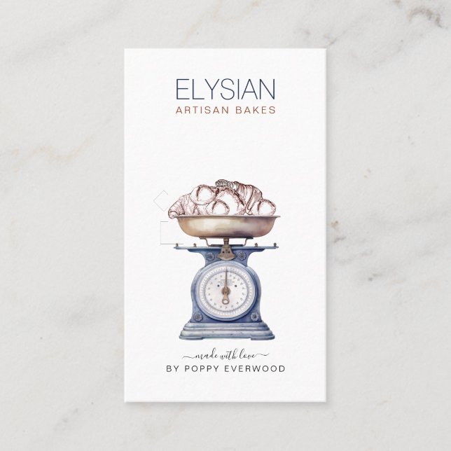 Tarjeta De Visita Vintage Baker Bakery Pastry Chef (Anverso)