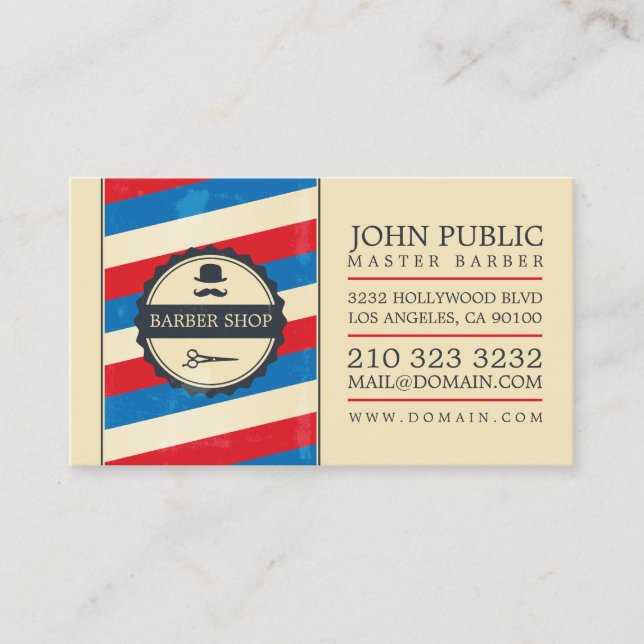 Tarjeta De Visita Vintage Barber Shop (Anverso)