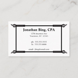 Tarjeta De Visita Vintage Black Frame Accountability Finance
