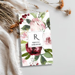 TARJETA DE VISITA VINTAGE BLANCO RUBOR PINK BURGUNDY PROTEA FLORAL<br><div class="desc">Para cualquier personalización adicional o cualquier otro elemento que coincida,  no dude en ponerse en contacto conmigo en yellowfebstudio@gmail.com</div>