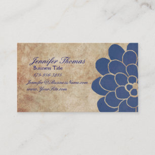 Tarjeta De Visita Vintage Blue Dahlia Planner de Boda Floral