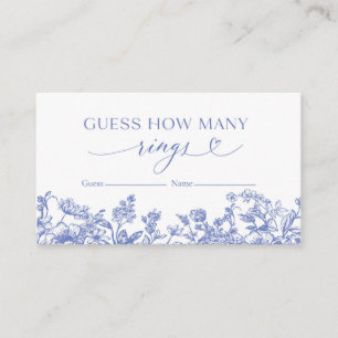 Tarjeta De Visita Vintage Blue Floral Adivina Cuántos Anillos Tarjet