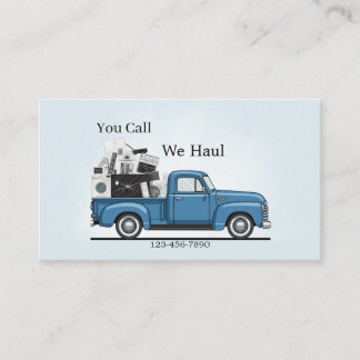 Tarjeta De Visita Vintage Blue Pickup Junk Removal Business Card