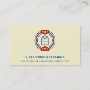 Tarjeta de visita Vintage Blue & Red de limpieza d