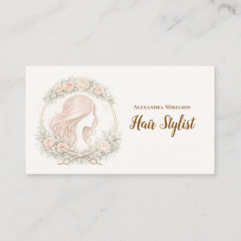 Tarjeta De Visita Vintage Botanical Hair Stylist