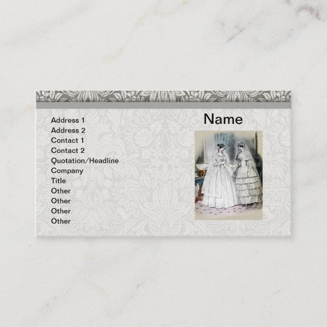 Tarjeta De Visita Vintage Bride Boda (Anverso)