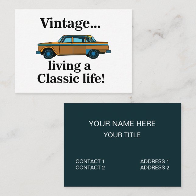 Tarjeta De Visita Vintage Classic Car Auto Mechanic (Anverso / Reverso)