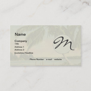 Tarjeta De Visita Vintage Coconut Palmas Breeze Tropical Sunset