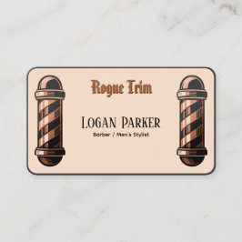 Tarjeta De Visita Vintage Copper Barber Pole