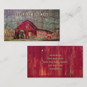 Tarjeta De Visita Vintage Country Rustic Old Red Texn