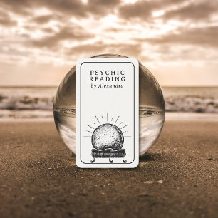 Tarjeta De Visita Vintage Crystal Ball Psychic Media QR código
