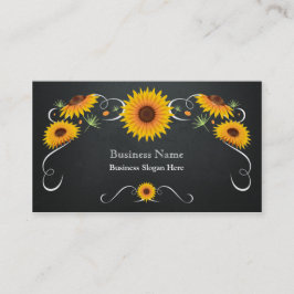 Tarjeta De Visita Vintage de cartón floral de girasol