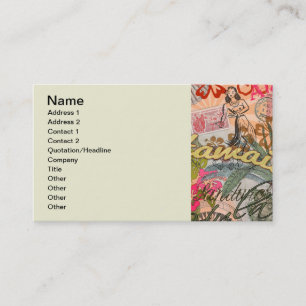 Tarjeta De Visita Vintage de la flor hawaiana hula
