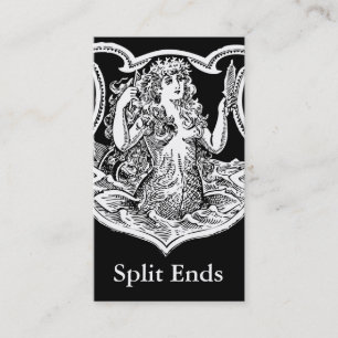 Tarjeta De Visita Vintage de la sirena del Victorian de StellaRoot