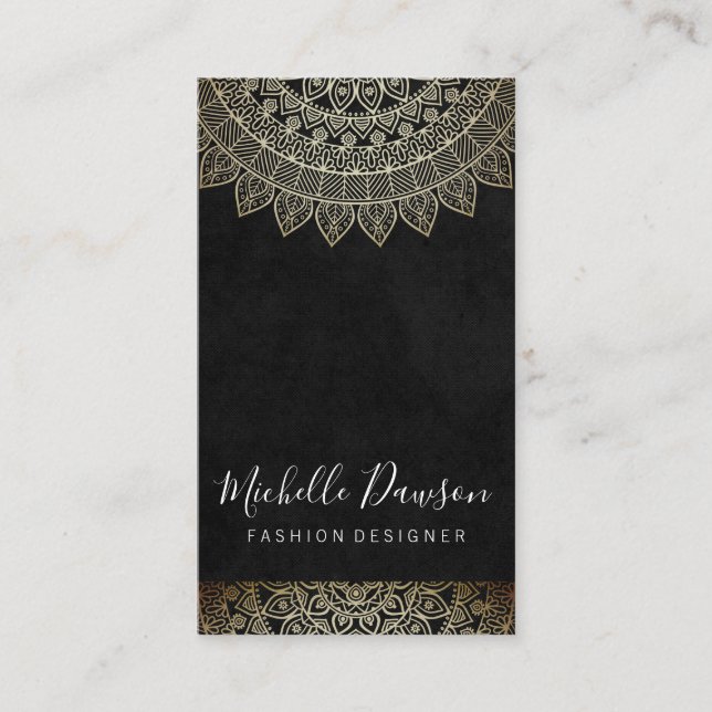 Tarjeta De Visita Vintage de patrón elegante (Anverso)