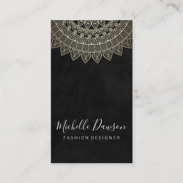 Tarjeta De Visita Vintage de patrón elegante (Anverso)