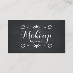 Tarjeta De Visita Vintage del negro de la pizarra del maquillaje