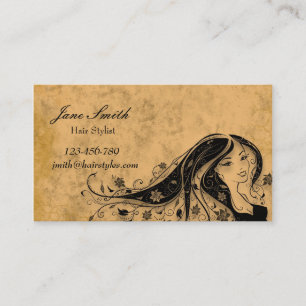Tarjeta De Visita Vintage del peluquero del estilista elegante