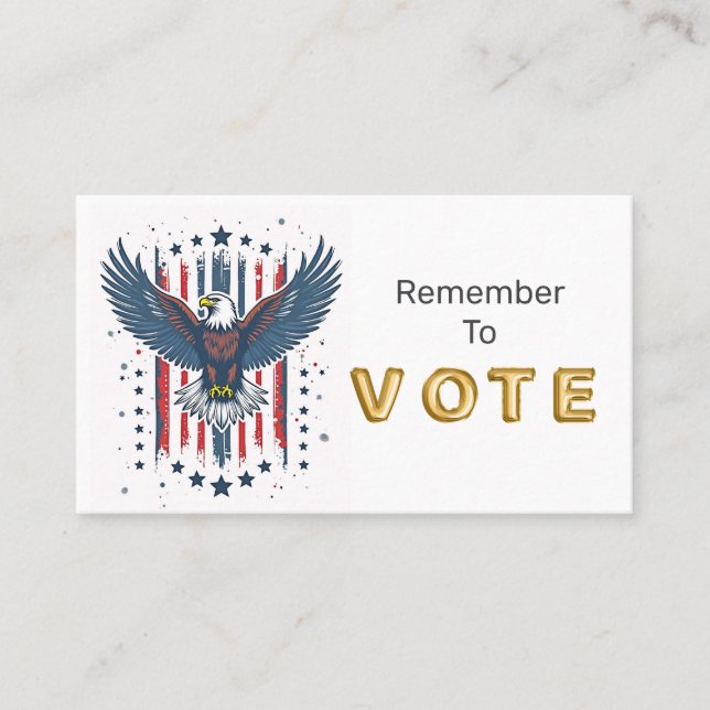Tarjeta De Visita Vintage Eagle Vote (Anverso)