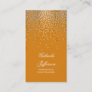 Tarjeta De Visita Vintage elegante anaranjado del encanto del