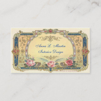 Tarjeta De Visita Vintage, Elegante Campo Francés