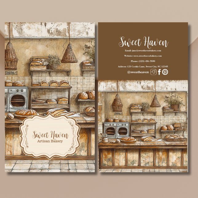 Tarjeta De Visita Vintage Elegery Bakery (Subido por el creador)