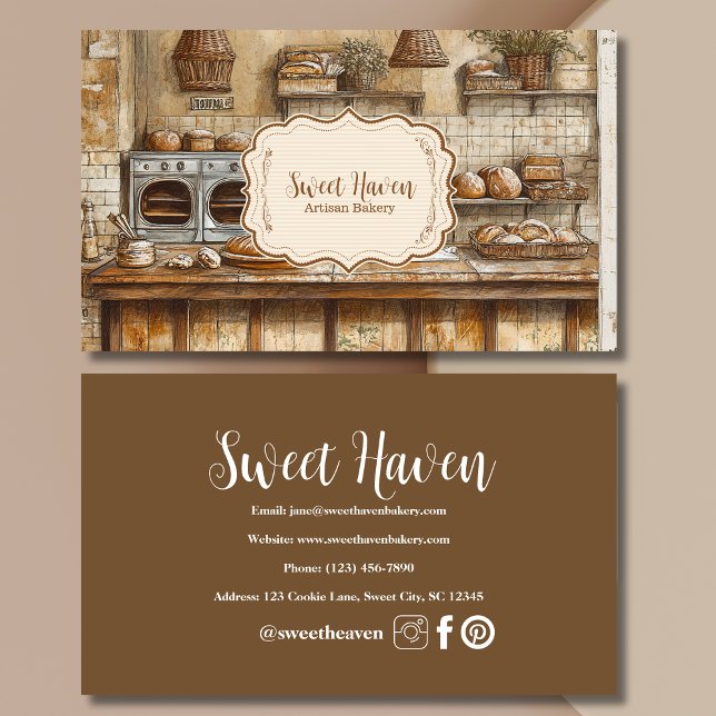 Tarjeta De Visita Vintage Elegery Bakery (Subido por el creador)