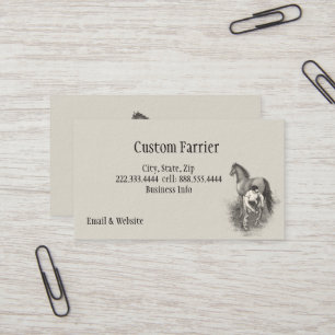 Tarjeta De Visita Vintage Farrier Horse Shoing Black White Art