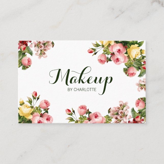 Tarjeta De Visita Vintage floral (Anverso)